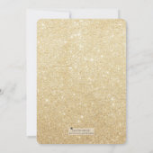 Gold Glitter & Roze Stripes Baby shower Uitnodigen Kaart (Achterkant)