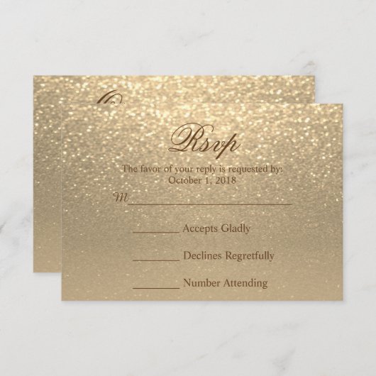 Gold Glitter - RSVP (Voorkant / Achterkant)