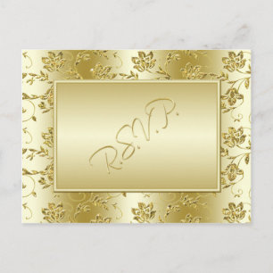 Gold Glitter RSVP-Briefkaart (past NIET bij Sq.) Uitnodiging Briefkaart