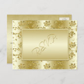 Gold Glitter RSVP-Briefkaart (past NIET bij Sq.) Uitnodiging Briefkaart (Voorkant / Achterkant)