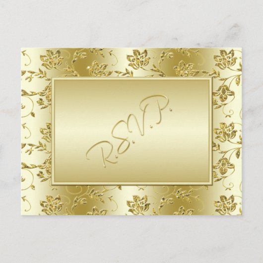 Gold Glitter RSVP-Briefkaart (past NIET bij Sq.) Uitnodiging Briefkaart (Voorkant)
