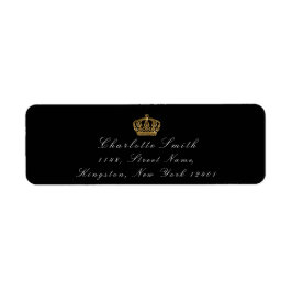 Gold Glitter RSVP Crown Princess Bridal Black Etiket