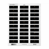 Gold Glitter RSVP Crown Princess Bridal Black Etiket (Full Sheet)