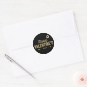 GOLD GLITTER RUSTIC HAPPY VALENTINE'S DAY STICKER (Envelop)