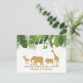 Gold Glitter Safari Adventure - Hartelijk dank voo Feestdagenkaart (Staand voorkant)