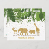 Gold Glitter Safari Adventure - Hartelijk dank voo Feestdagenkaart (Voorkant / Achterkant)