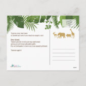 Gold Glitter Safari Adventure - Hartelijk dank voo Feestdagenkaart (Achterkant)