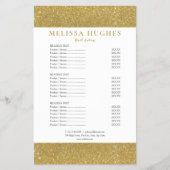 Gold Glitter Salon Service Menu (Voorkant)