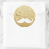 Gold Glitter Santa Mustache Holiday Gift Label (Tas)