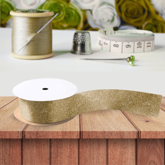 Gold Glitter Satijnen Lint