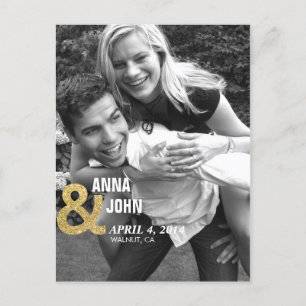 Gold Glitter Save the Date Aankondiging Briefkaart