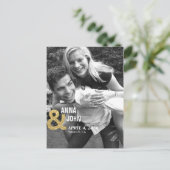 Gold Glitter Save the Date Aankondiging Briefkaart (Staand voorkant)