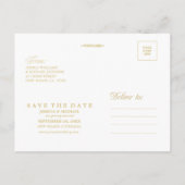 Gold Glitter Save the Date Aankondigingskaart (Achterkant)