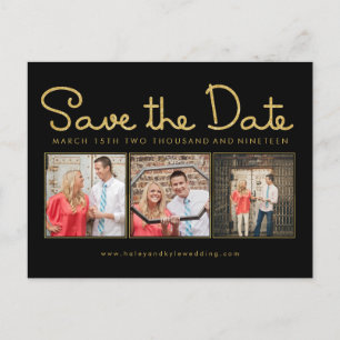 Gold Glitter Save the Date Foto Lijst Briefkaart