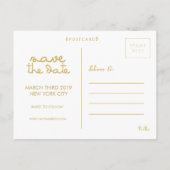Gold Glitter Save the Date Foto Lijst Briefkaart (Achterkant)