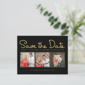 Gold Glitter Save the Date Foto Lijst Briefkaart (Staand voorkant)