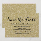 Gold Glitter Save the Date Invite (Voorkant / Achterkant)