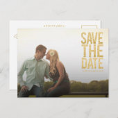 Gold Glitter Save the Date Typography Aankondiging (Voorkant / Achterkant)