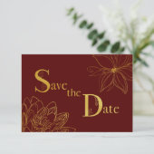 Gold Glitter Save the Date Typography Kaart (Staand voorkant)