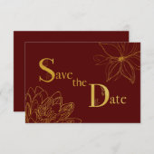 Gold Glitter Save the Date Typography Kaart (Voorkant / Achterkant)