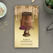 Gold Glitter-schijven Aangepaste chocolade-bakkeri Visitekaartje