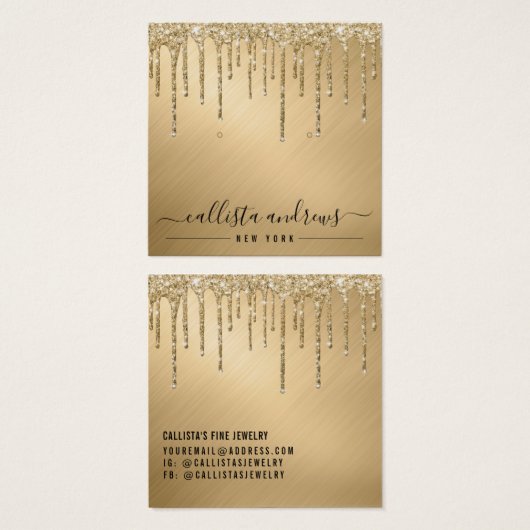 Gold Glitter-schijven die Kaart voor beeldscherm v (Voorkant /achterkant)