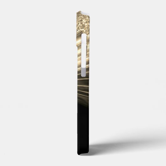 Gold Glitter-schijven, Gold Light Rays, Gold Name Case-Mate iPhone Case (Achterkant / Links)