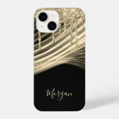 Gold Glitter-schijven, Gold Light Rays, Gold Name iPhone Hoesje