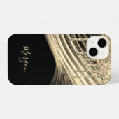 Gold Glitter-schijven, Gold Light Rays, Gold Name iPhone Hoesje (Achterkant horizontaal)