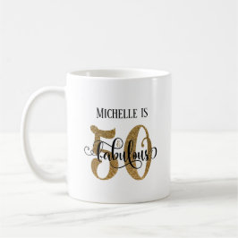 Gold Glitter Script 50 en handig over wit Koffiemok