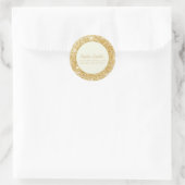 Gold Glitter Script Address Envelope Seal Ronde Sticker (Tas)