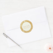 Gold Glitter Script Address Envelope Seal Ronde Sticker (Envelop)