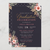 Gold Glitter Script Afstuderen Celebration Party Kaart (Voorkant / Achterkant)