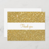 Gold Glitter Script Business Bedankkaart (Voorkant / Achterkant)