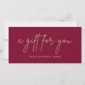 Gold Glitter Script Business Gift Voucher (Voorkant)