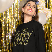 Gold Glitter Script Gelukkig Nieuwjaar Trui