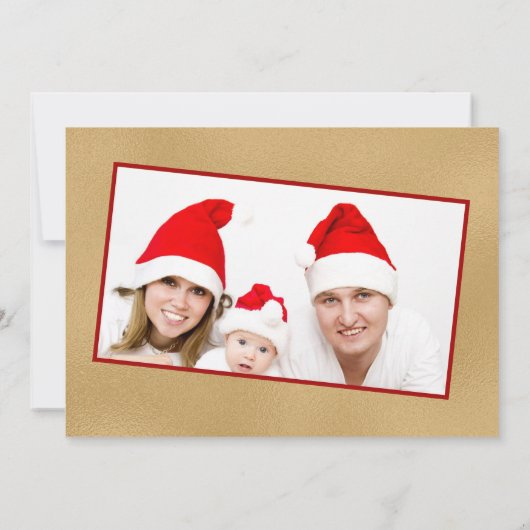 Gold Glitter Script met kerstfoto's Wenskaart (Achterkant)