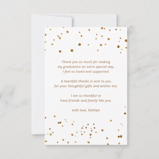 Gold Glitter Script Moderne AFSTUDEERDER - Harteli Kaart (Achterkant)