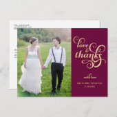 Gold Glitter Script Weddenschap Dank u Briefkaart (Voorkant / Achterkant)