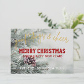 Gold Glitter Script Wenskaart voor kerstmis foto's (Staand voorkant)