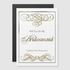 Gold Glitter Scroll, jij bent mijn bruidsmeisje Magnetische Uitnodiging