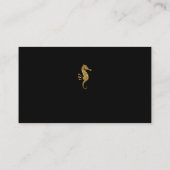 Gold Glitter Seahorse RSVP Informatiekaartje (Achterkant)