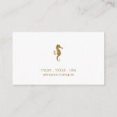 Gold Glitter Seahorse Save the Date Informatiekaartje (Achterkant)