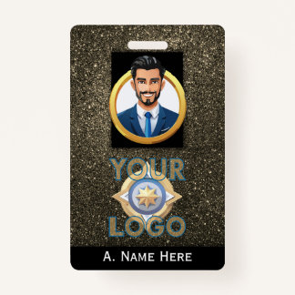 Gold Glitter Security ID Wetshandhaving IT Naam Badge