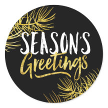 Gold Glitter Seizoen Groeten Stickers