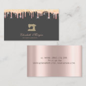 Gold Glitter Sewing Machine Glitter Drips Bakery   Visitekaartje (Voorkant / Achterkant)