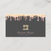 Gold Glitter Sewing Machine Glitter Drips Bakery Visitekaartje (Voorkant)