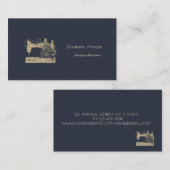 Gold Glitter Sewing Machine Seamstress or Tailor Visitekaartje (Voorkant / Achterkant)