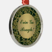 Gold Glitter Shamrocks Metalen Ornament (Rechts)