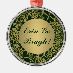 Gold Glitter Shamrocks Metalen Ornament